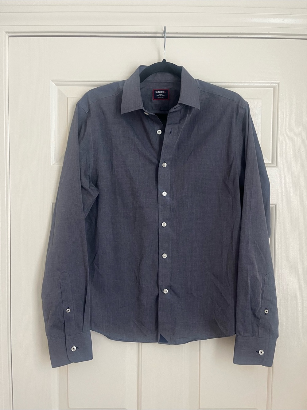 UNTUCKit Men's Navy/Gray Toned Button-Down Shirt